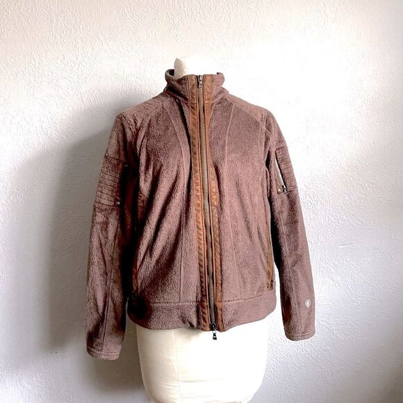 Kuhl Fleece Jacket Women’s Size Large Brown Zip Up Sherpa - Picture 1 of 10